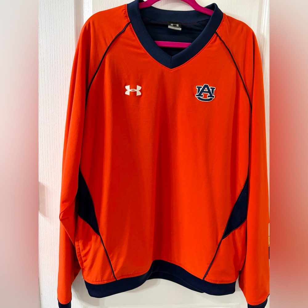 Under Armour Orange and Navy Auburn Pullover